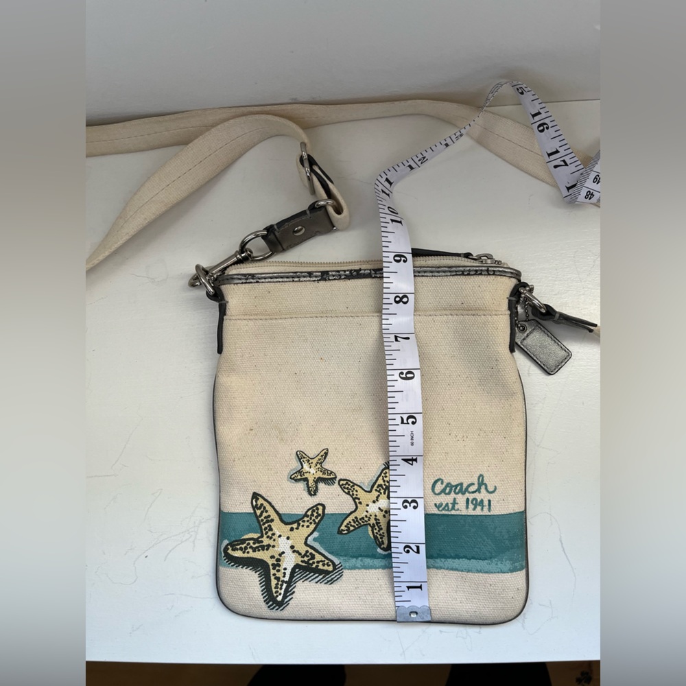 Coach Cream and Blue Starfish Crossbody